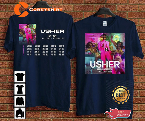 Usher My Way RnB Music Concert 2023 T-Shirt 1