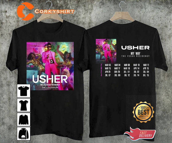 Usher My Way RnB Music Concert 2023 T-Shirt 2
