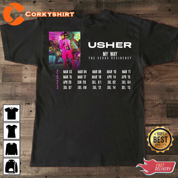 Usher My Way RnB Music Concert 2023 T-Shirt 4