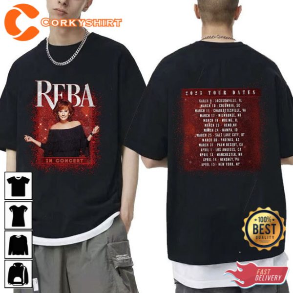 Vintage 80s Reba Tour 2023 Shirt Fancy Music Lover Vintage Country Music Legend Reba Tee