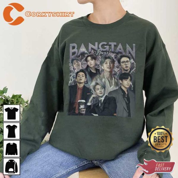 Vintage Art Bangtan Boys BTS Korean Music Pop Unisex Sweatshirt