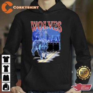 Vintage Art Minnesota Timberwolves Wolves T-Shirt