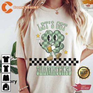 Vintage Let's Get Shamrogked St Patricks Day Shirt (4)