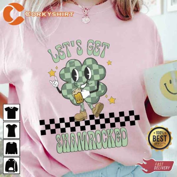 Vintage Let’s Get Shamrogked St Patricks Day Unisex Shirt