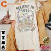 Vintage Tee Believe In Love Skeleton Hippie Shirt