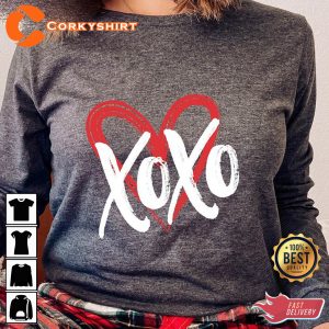 Xoxo Women Valentines Day Vintage Heart Unisex Graphic Sweatshirt
