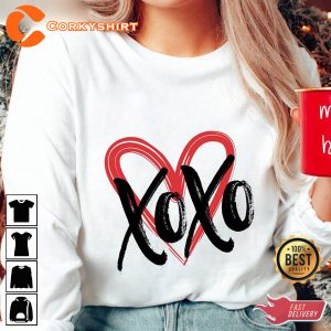 Xoxo Women Valentines Day Vintage Heart Unisex Graphic Sweatshirt