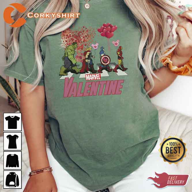 You_re Avengers Valentines Day Marvel Abbey Road Shirt An Amazing Valentine Spidarrmen Heart T-Shirt4