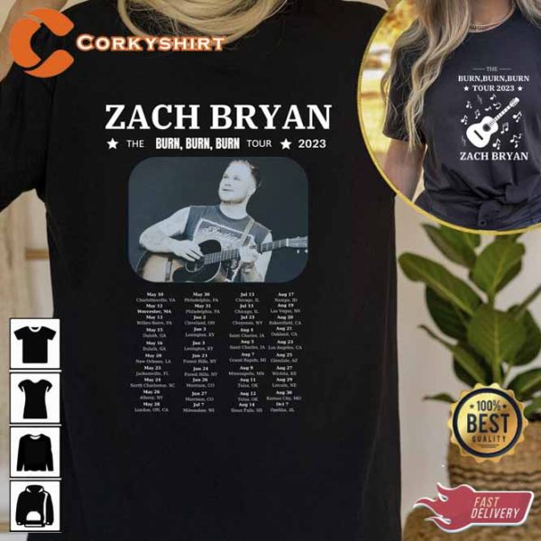 Zach Bryan Burn Tour 2023 Printed Front-Back Shirt