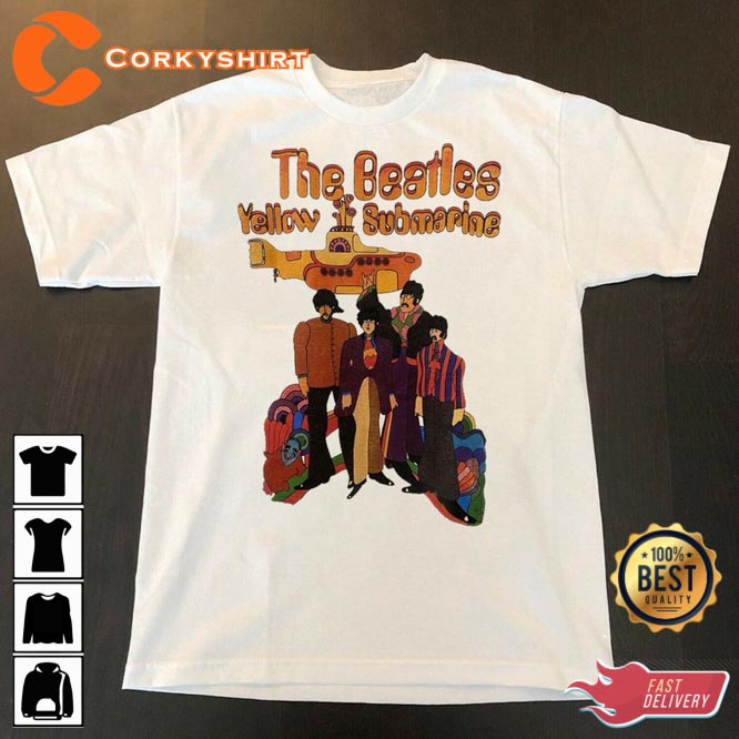 90s The Beatles Yellow Submarine Tour Unisex Fan Gifts T-Shirt2