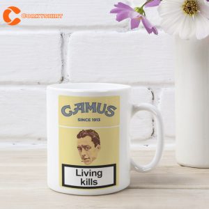 Albert Camus Living Kills Funny Ceramic Mug 1