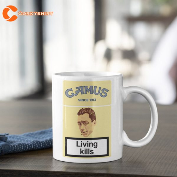 Albert Camus Living Kills Funny Ceramic Mug