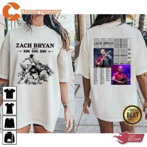 Zach Bryan US Burn Burn Burn Tour 2023 2 Sides Unisex T-shirt