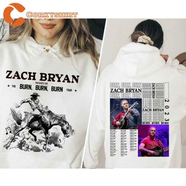 Zach Bryan US Burn Burn Burn Tour 2023 2 Sides Unisex T-shirt