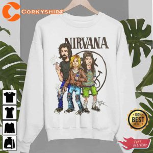 Animated Design Nirvana Band Members Sweatshirt