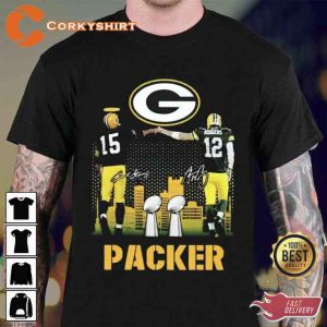 Bart Starr Aaron Rodgers Signature Green Bay Packers Super Bowl Unisex T-Shirt