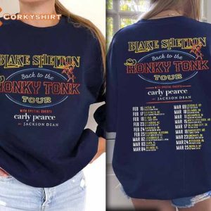 Blake Shelton Back To The Honky Tonk Tour 2023 T-Shirt3