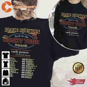 Blake Shelton Back To The Honky Tonk Tour 2023 T-Shirt4