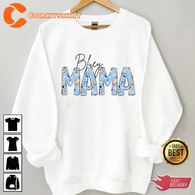 Bluey Mama Character Mum Life Funny Shirt