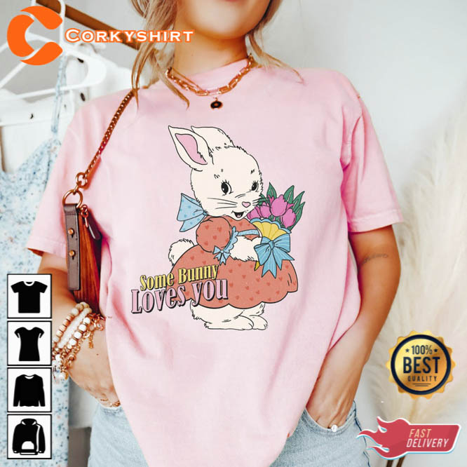 Boho Easter Rabbit Tee Some Bunny Loves You Shirt 3