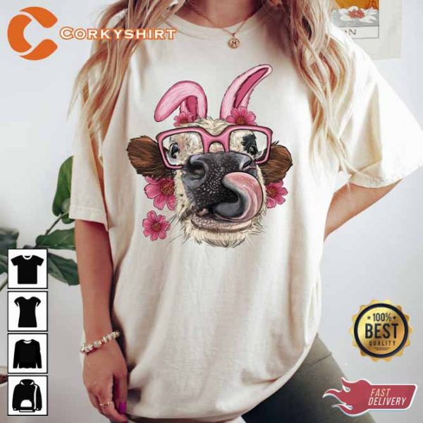 Bunny Ears Cow Head Shirt