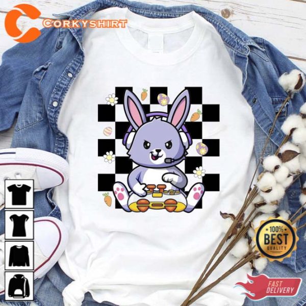 Bunny Gaming Easter Shirt Game Lover Gift