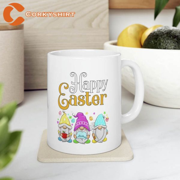 Bunny Gnome Rabbit Eggs Hunting Happy Easter Day Funny Coffee Mug
