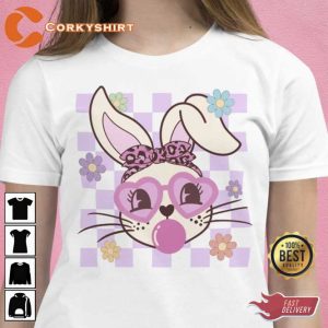Bunny With Glasses Happy Easter Day Shirt