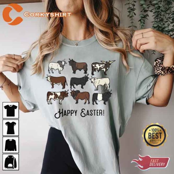 Buny Bull Cattle Easter Shirt Gift