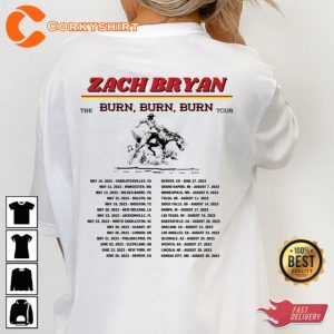 Burn Burn Burn Tour 2023 Zach Bryan Country Music Western Shirt