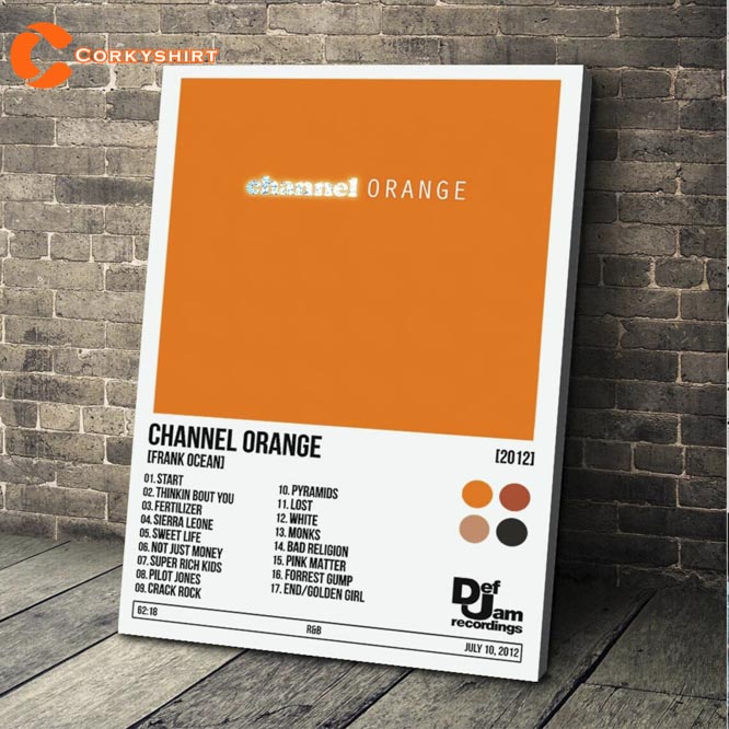 Channel Orange Poster Frank Ocean Album Tracklist Poster - Corkyshirt