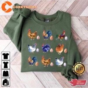 Chicken With Eggs Easter Funny Chicken Shirt