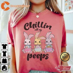 Chilling With My Peeps Easter Matching T-shirt1