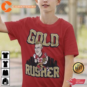 Christian McCaffrey Gold Rusher CMC 49ers San Francisco T-Shirt 1