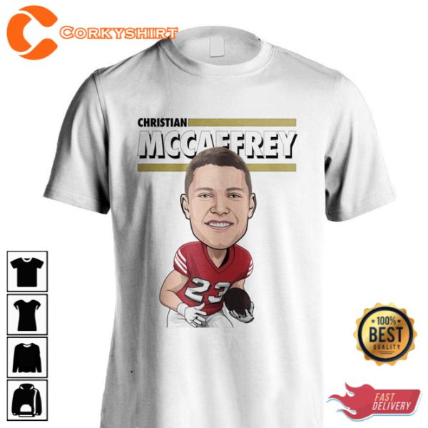 Christian McCaffrey Graphic Toon 49ers Football Tee Shirt Cartoon San Francisco