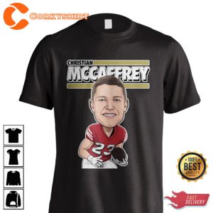 Christian McCaffrey Graphic Toon 49ers Football Tee Shirt Cartoon San Francisco 3