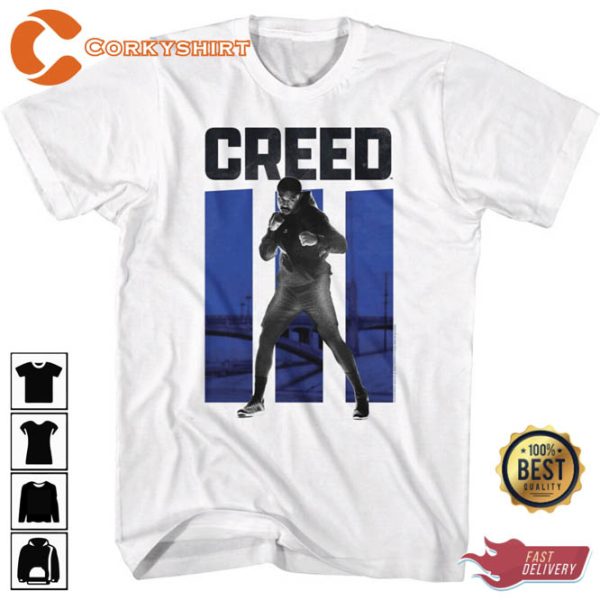 Creed 3 Blue Logo White Shirts