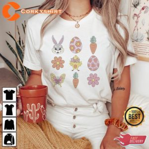 Cute Bunny Happy Easter Elements Shirt Holiday Gift