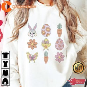 Cute Bunny Happy Easter Elements Shirt Holiday Gift