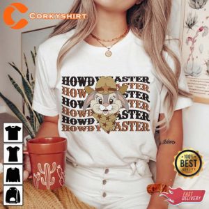 Cute Bunny Howdy Easter Shirt Holiday Gift