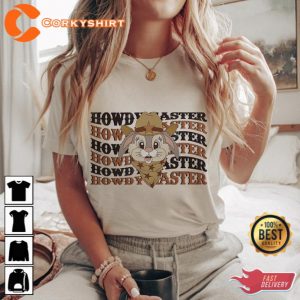 Cute Bunny Howdy Easter Shirt Holiday Gift
