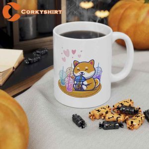 Cute Corgi Bubble Tea Ceramic Coffee Mug Gift For Animals Lovers (1)
