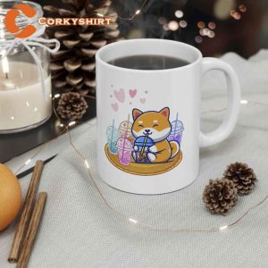Cute Corgi Bubble Tea Ceramic Coffee Mug Gift For Animals Lovers (2)