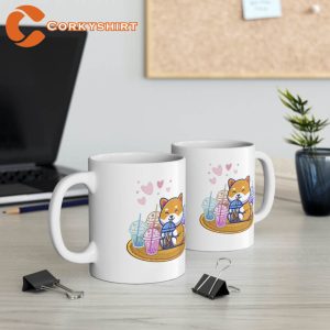 Cute Corgi Bubble Tea Ceramic Coffee Mug Gift For Animals Lovers (3)