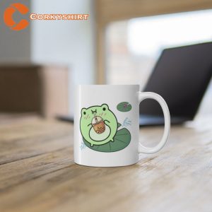 Cute Frog Drinking Bubble Tea Best Printed Mug (1)