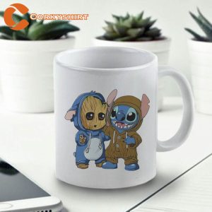 Cute Groot and Stitch Disney Cartoon Mug (2)