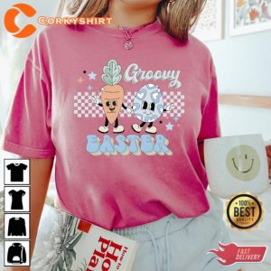 Cute Groovy Easter Carrot T-Shirt Bunny Lover Gift