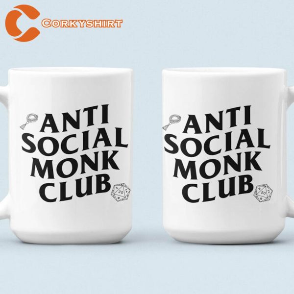D&D Monk Anti-Social Monk Club Unique Coffee Mugs