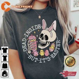 Dead Inside But It_s Easter Gothic Bunny Easter Tee Shirt1