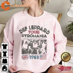 Def Leppard Pyromania USA Tour 1983 Ivory T Shirt